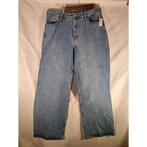 Old Navy Extra High Rise Wide‎ Leg Jeans Light Wash Denim Size 14